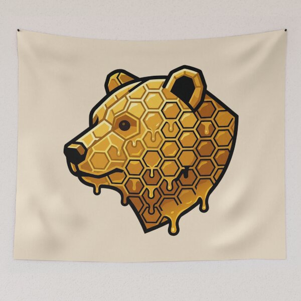 Item preview, Honeycomb Bear Golden Pattern Animal designed and sold by CiprianBt.