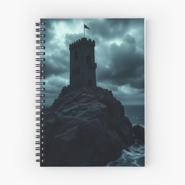 Item preview, Mysterious Gothic Tower on Stormy Cliff | Dark Fantasy Castle Art designed and sold by EllDAV777.
