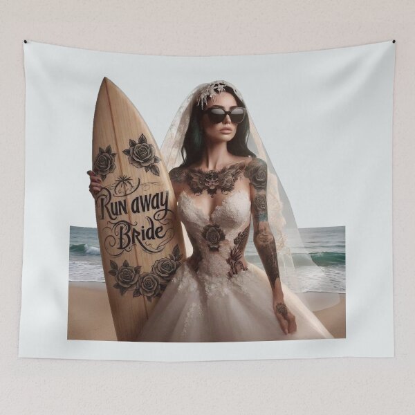 Item preview, Gothic Party Bride Wood Surfboard designed and sold by Voodoo Store Paranormal Collections.