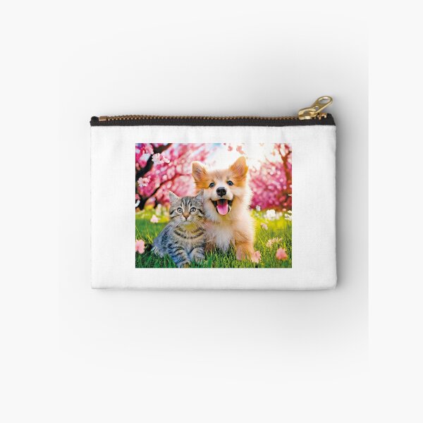Item preview, Happy Spring Puppy and Kitten Cherry Blossom designed and sold by OsakaYumeWorks.