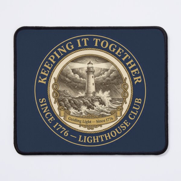 Item preview, Keeping It Together Since 1776 Lighthouse Badge designed and sold by CalmCapy Co.