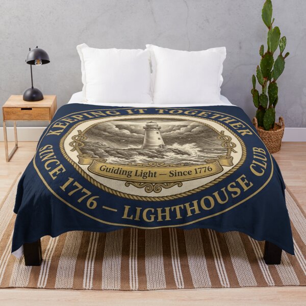 Item preview, Keeping It Together Since 1776 Lighthouse Badge designed and sold by CalmCapy Co.