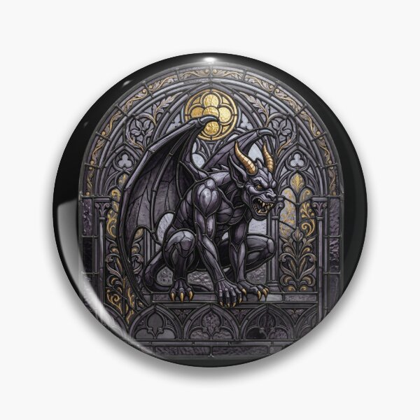 Item preview, Gothic Gargoyle Cathedral — Gothic Winged Guardian Stained Glass designed and sold by David Mateo ArtWorks.