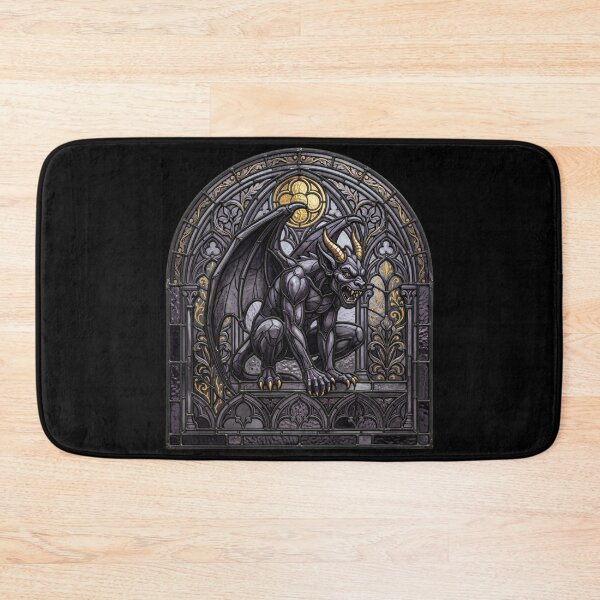 Item preview, Gothic Gargoyle Cathedral — Gothic Winged Guardian Stained Glass designed and sold by David Mateo ArtWorks.