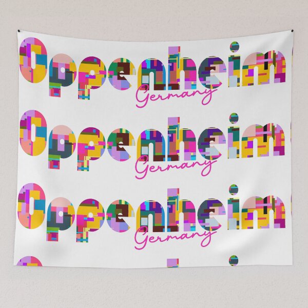 Item preview, Oppenheim, Germany, Vibrant Abstract City Typography Art designed and sold by Wanderful-roads.