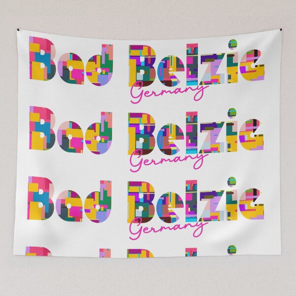 Item preview, Bad Belzig, Germany, Vibrant Abstract City Typography Art designed and sold by Wanderful-roads.