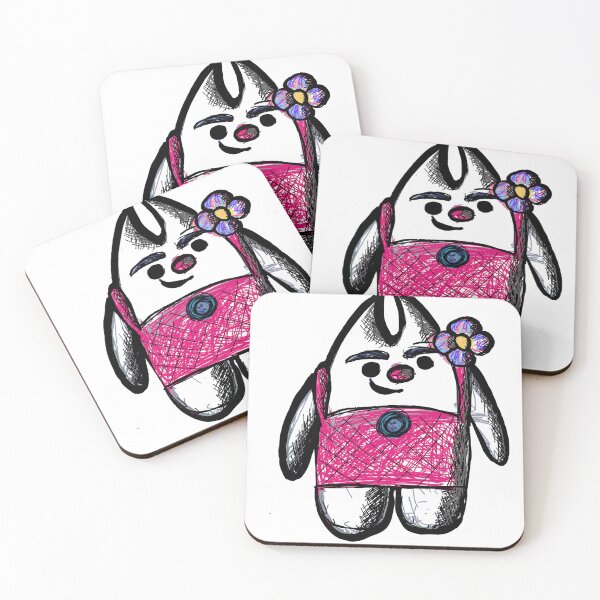 Item preview, Cute Bunny Girl Pink Dress Flower Doodle designed and sold by davidmalec.