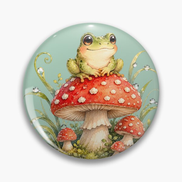 Item preview, Cute Frog on Toadstool Cottagecore  designed and sold by MagicMakerPh⭐⭐⭐⭐⭐.