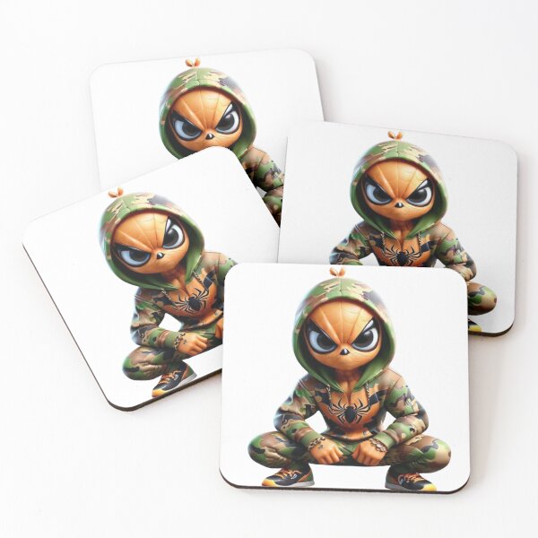 Item preview, Cartoon camo orange spiderman character  designed and sold by leahweah7777.