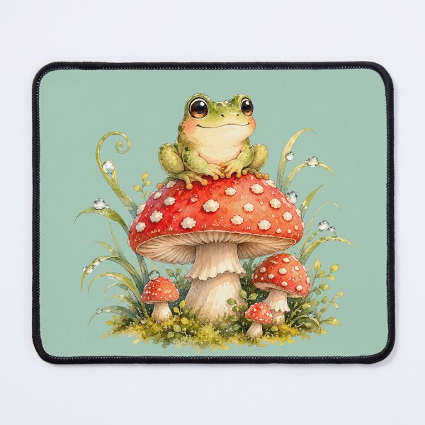 Item preview, Cute Frog on Toadstool Cottagecore designed and sold by MagicMakerPh⭐⭐⭐⭐⭐.