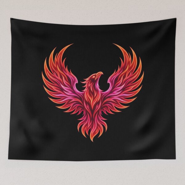 Item preview, Neon Phoenix Rise Glowing Fire Bird designed and sold by CiprianBt.