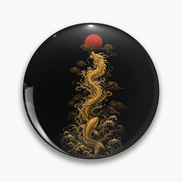 Item preview, Ascending Dragon Koi Korean Wall Art | Golden Carp Transformation Art designed and sold by K-Tradition.
