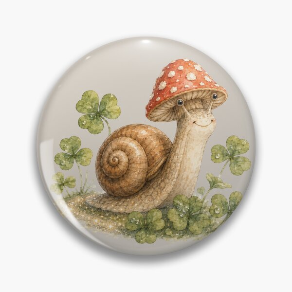 Item preview, Snail with Mushroom Hat Cottagecore designed and sold by MagicMakerPh⭐⭐⭐⭐⭐.