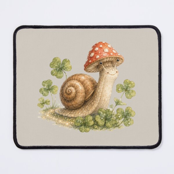 Item preview, Snail with Mushroom Hat Cottagecore designed and sold by MagicMakerPh⭐⭐⭐⭐⭐.