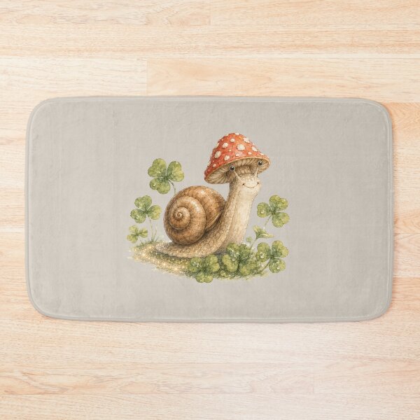 Item preview, Snail with Mushroom Hat Cottagecore designed and sold by MagicMakerPh⭐⭐⭐⭐⭐.