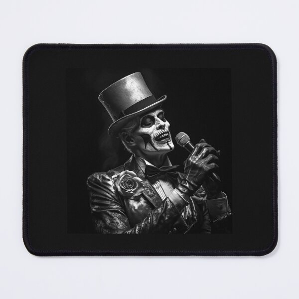 Item preview, Black and White Skeleton Singer Top Hat Art designed and sold by inkoutninja.