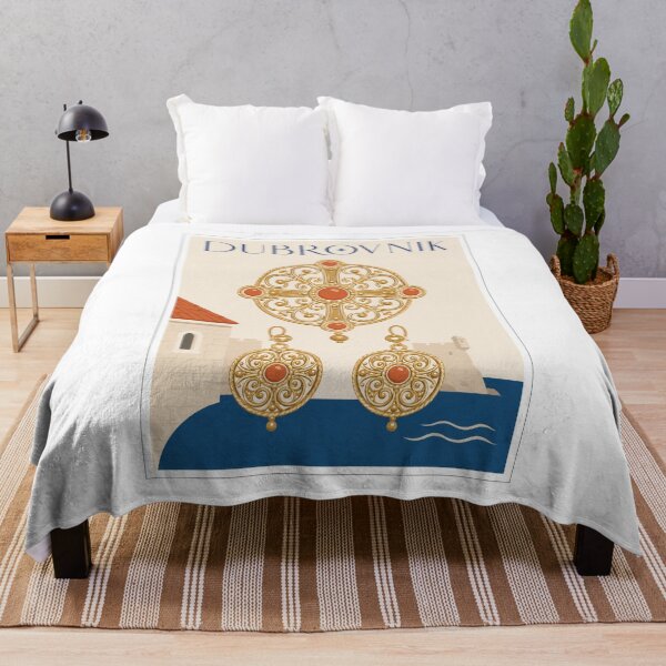 Item preview, Dubrovnik Coral Filigree Travel Poster designed and sold by Beyond Destinations.