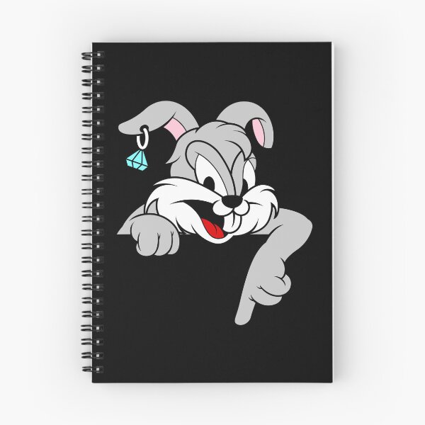 Item preview, Cartoon Bunny Pointing Down Wearing Earring designed and sold by Lexkon Liu's art.