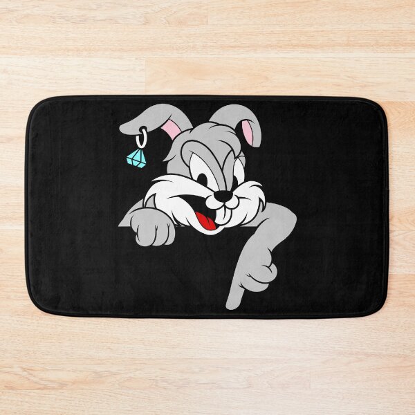 Item preview, Cartoon Bunny Pointing Down Wearing Earring designed and sold by Lexkon Liu's art.