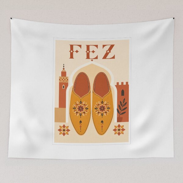 Item preview, Fez Moroccan Babouche Travel Poster designed and sold by Beyond Destinations.