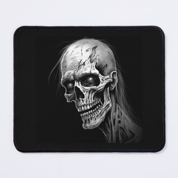 Item preview, Black and White Undead Skull Horror Portrait Art designed and sold by inkoutninja.