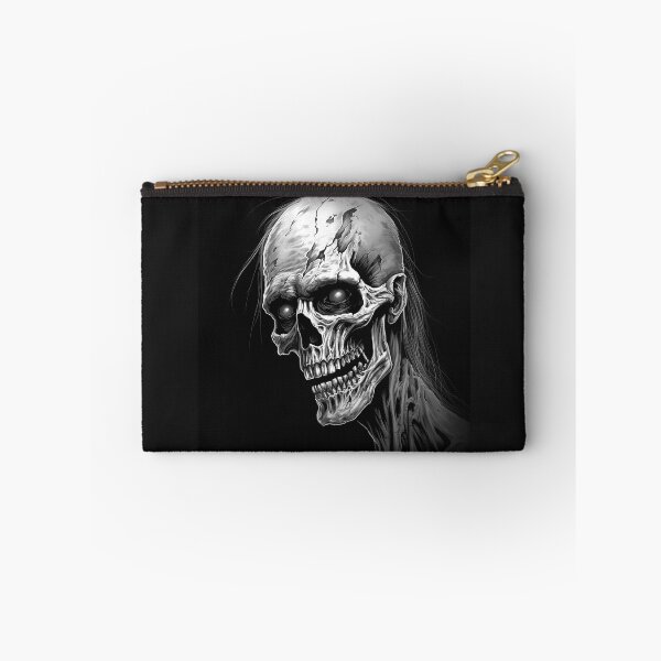 Item preview, Black and White Undead Skull Horror Portrait Art designed and sold by inkoutninja.