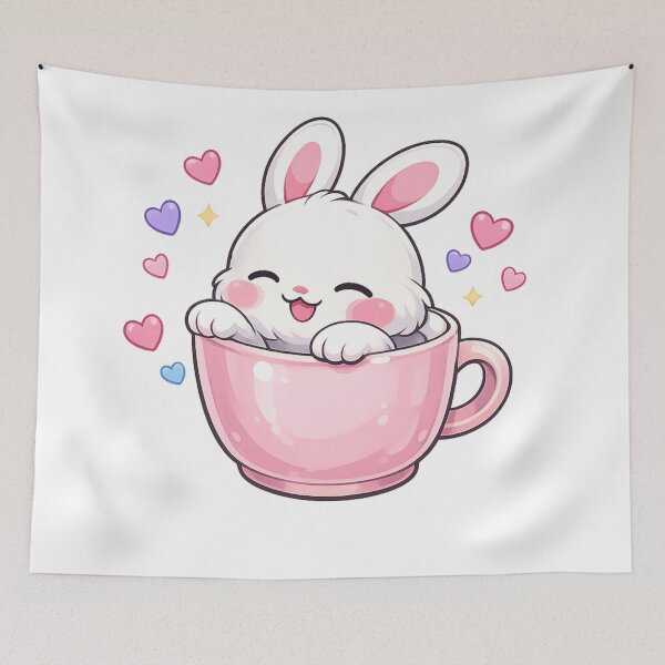 Item preview, happy rabbit baby with hearts designed and sold by Uni-Fashion.