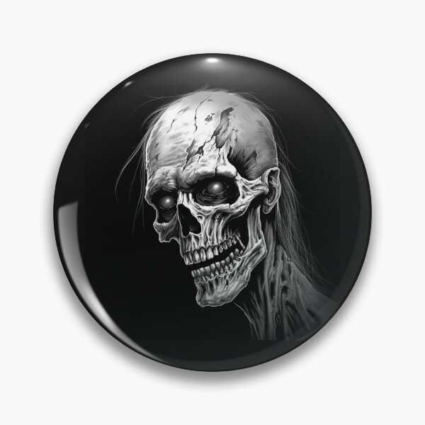 Item preview, Black and White Undead Skull Horror Portrait Art designed and sold by inkoutninja.