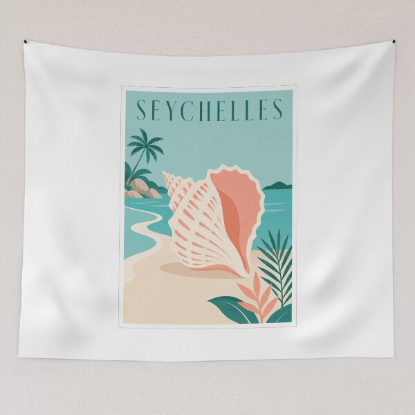Item preview, Seychelles Conch Shell Travel Poster designed and sold by Beyond Destinations.