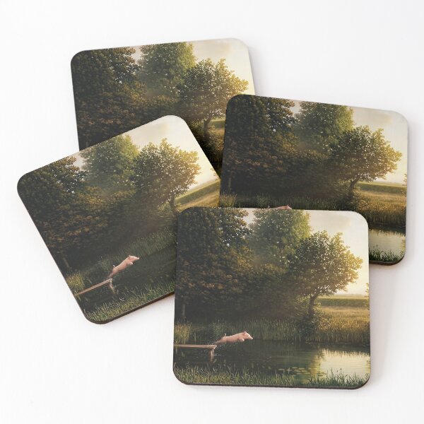 Item preview, Poster Kohler Pig Jump To Water Painting designed and sold by BrianCleghorn.