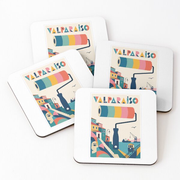 Item preview, Valparaíso Paint Roller Travel Poster designed and sold by Beyond Destinations.