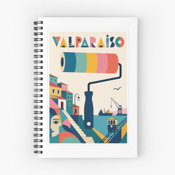 Item preview, Valparaíso Paint Roller Travel Poster designed and sold by Beyond Destinations.