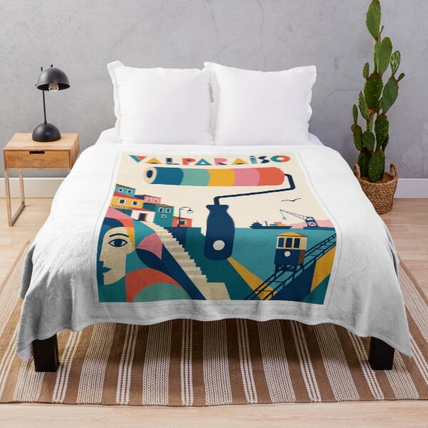 Item preview, Valparaíso Paint Roller Travel Poster designed and sold by Beyond Destinations.