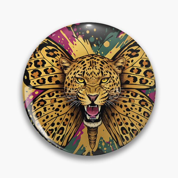 Item preview, Roaring Leopard Butterfly Splatter Art designed and sold by AwesomeBeyondLimits.