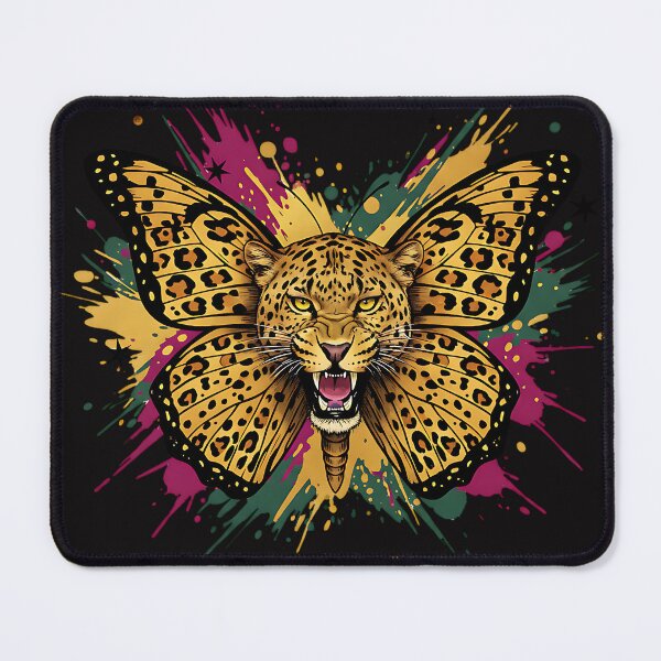 Item preview, Roaring Leopard Butterfly Splatter Art designed and sold by AwesomeBeyondLimits.