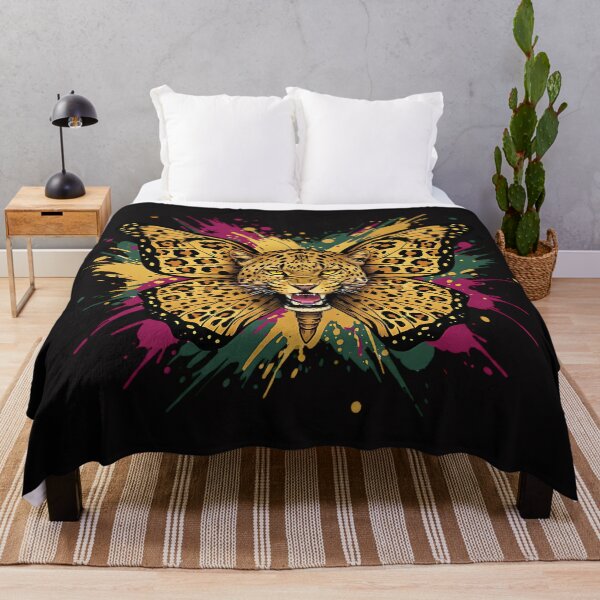 Item preview, Roaring Leopard Butterfly Splatter Art designed and sold by AwesomeBeyondLimits.