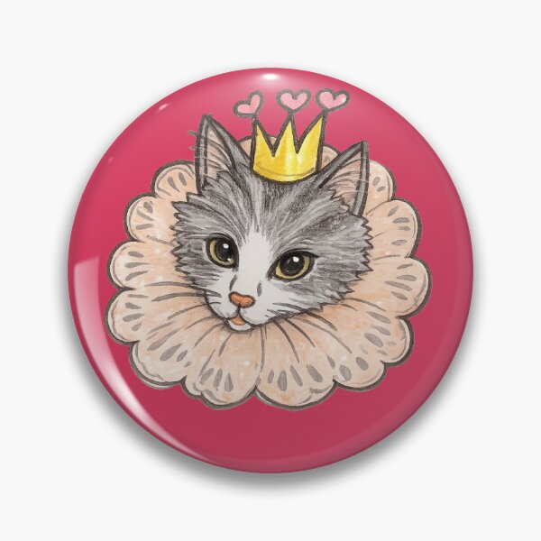 Item preview, Cartoon Cat with Crown and Collar designed and sold by pigeonlovrs.