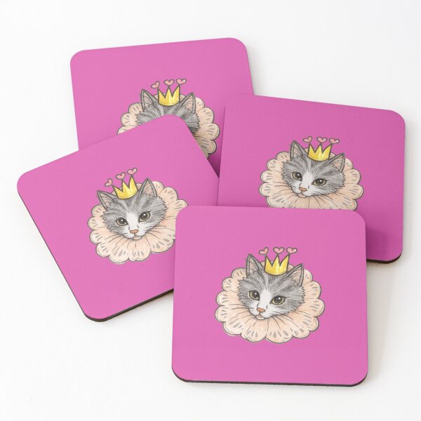 Item preview, Cartoon Cat with Crown and Collar designed and sold by pigeonlovrs.