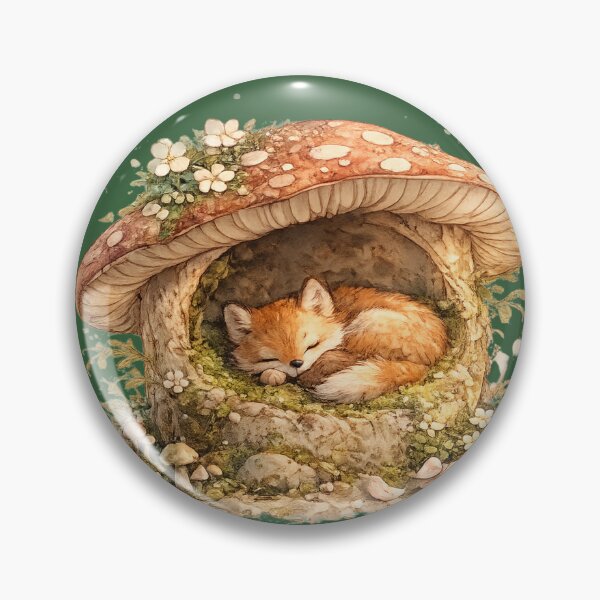 Item preview, Sleeping Fox Mushroom Cottagecore Woodland  designed and sold by MagicMakerPh⭐⭐⭐⭐⭐.