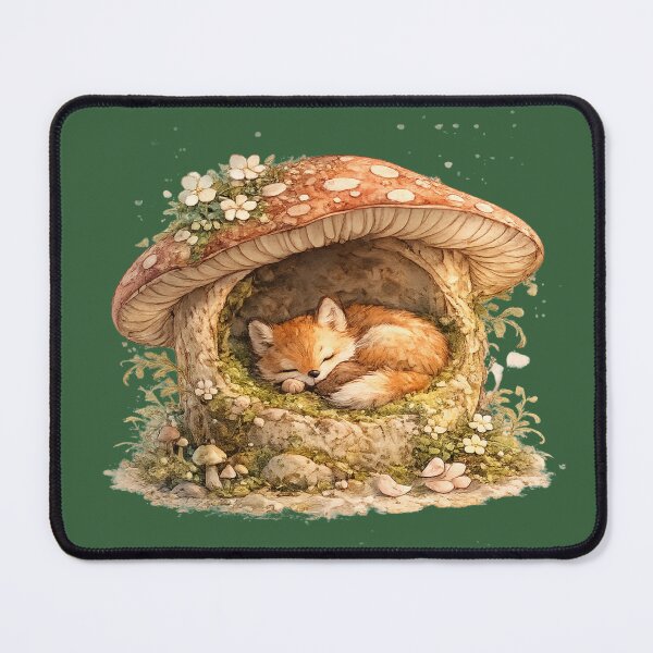 Item preview, Sleeping Fox Mushroom Cottagecore Woodland designed and sold by MagicMakerPh⭐⭐⭐⭐⭐.