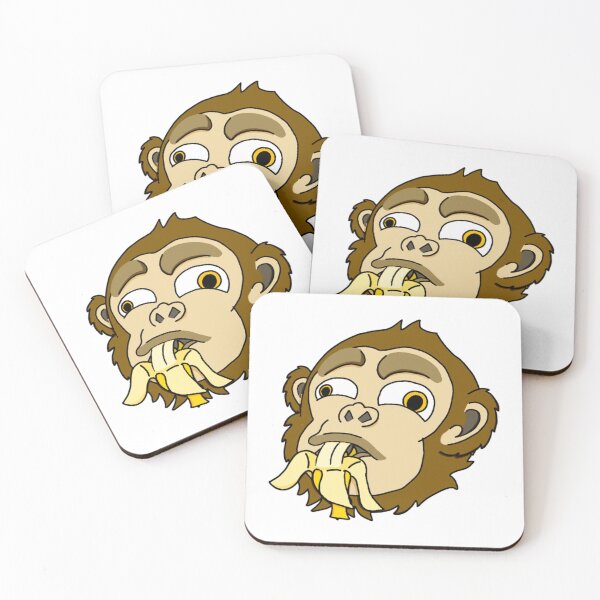 Item preview, Banana Chimp Cute Monkey Eating Fruit Art designed and sold by Onlydidart.