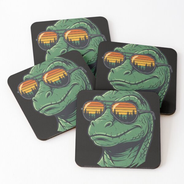 Item preview, Cool Dinosaur Wearing Sunset Aviator Sunglasses designed and sold by AwesomeBeyondLimits.