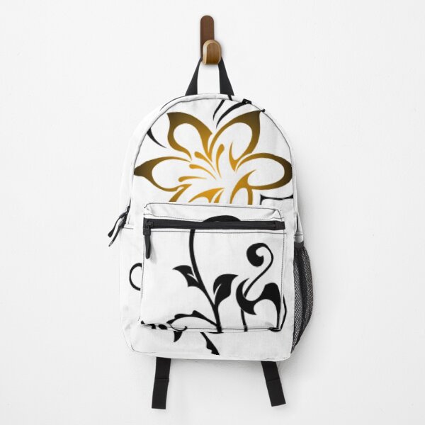 Item preview, Elegant Gold Flower and Black Vine – Minimalist Floral Swirl Art designed and sold by RaresS.