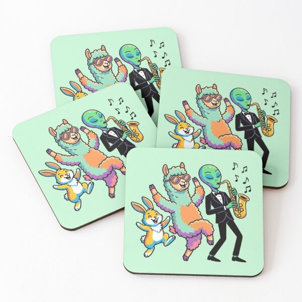 Item preview, Cosmic Groove – Llama, Rabbit & Alien Band designed and sold by Dogandesighn.