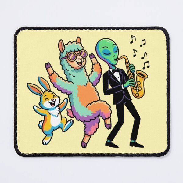 Item preview, Cosmic Groove – Llama, Rabbit & Alien Band designed and sold by Dogandesighn.