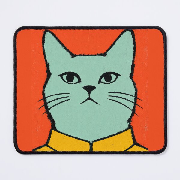 Item preview, Retro Teal Cat In Yellow Shirt designed and sold by bosamji.