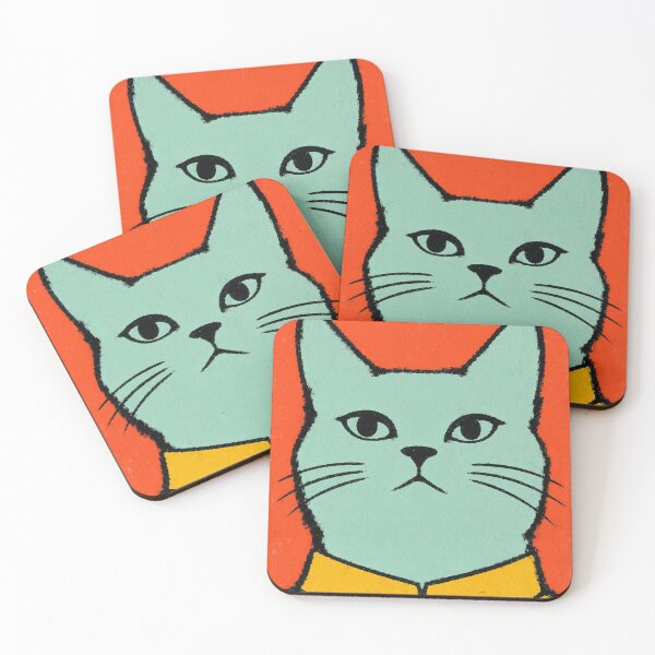 Item preview, Retro Teal Cat In Yellow Shirt designed and sold by bosamji.