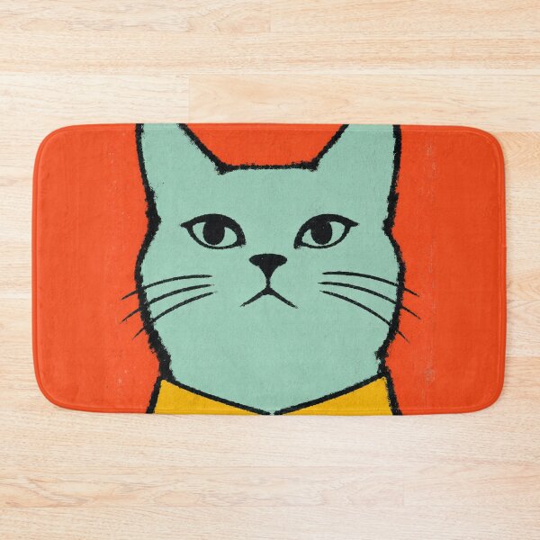 Item preview, Retro Teal Cat In Yellow Shirt designed and sold by bosamji.