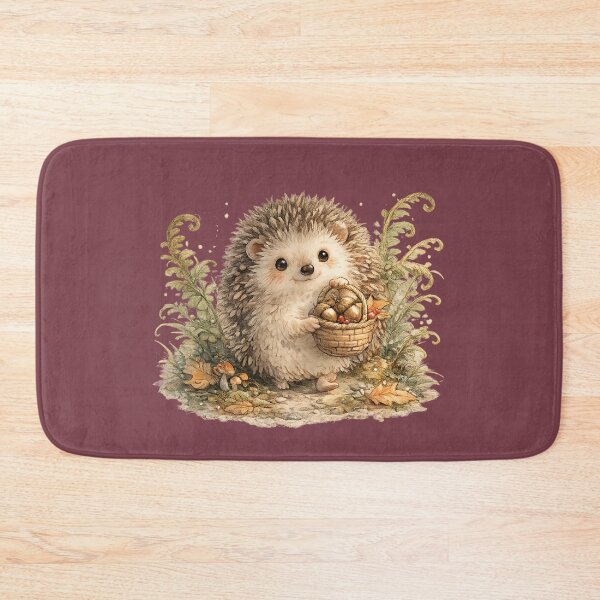 Item preview, Hedgehog with Acorn Basket Autumn Cottagecore designed and sold by MagicMakerPh⭐⭐⭐⭐⭐.