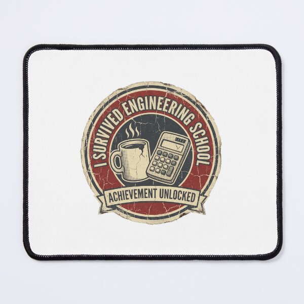 Item preview, Engineering Survivor Vintage Retro Student Badge Design designed and sold by Bebew3.